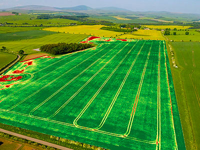 Image of drone mapping a field