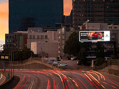 Atlanta highway with a Porsche billboard