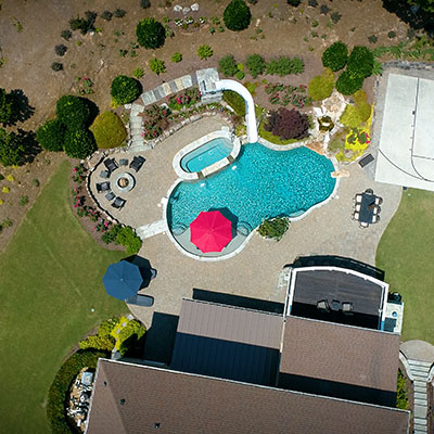 Image of a backyard with a pool