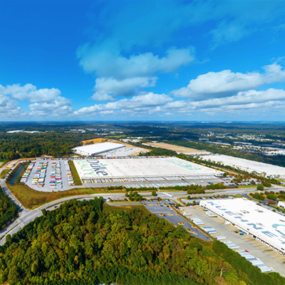 Aerial photo of the Amazon Distribution Center