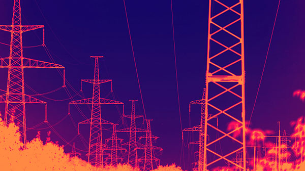 Thermal image of power lines