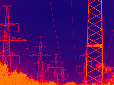 Thermal image of power lines