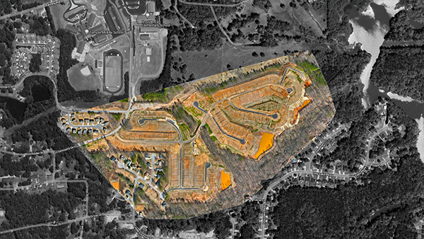 Aerial image of a construction site