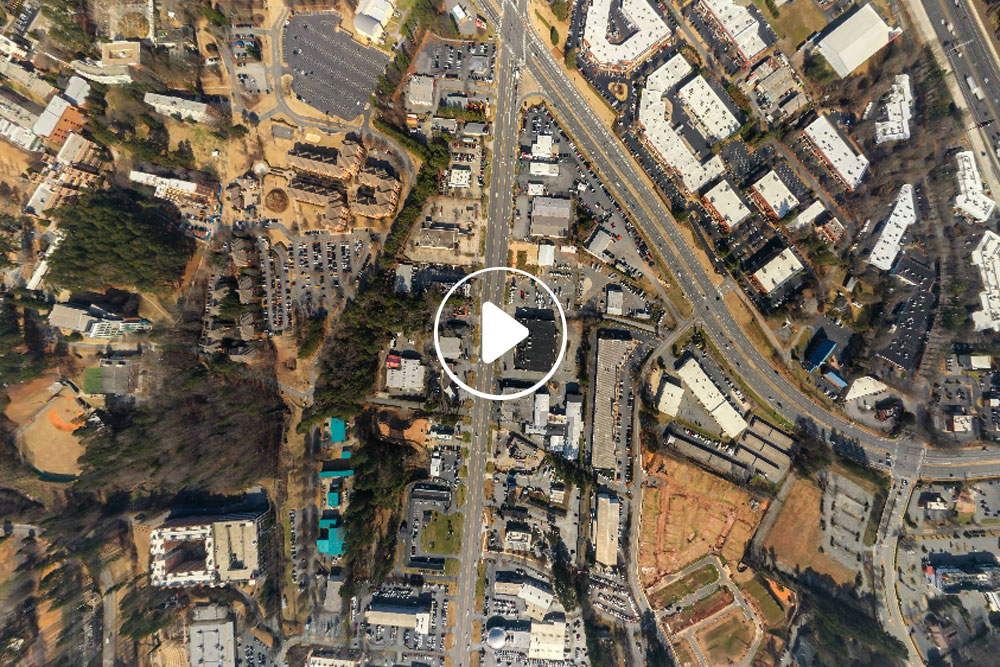 An aerial image of the American Business Center in Marietta, GA