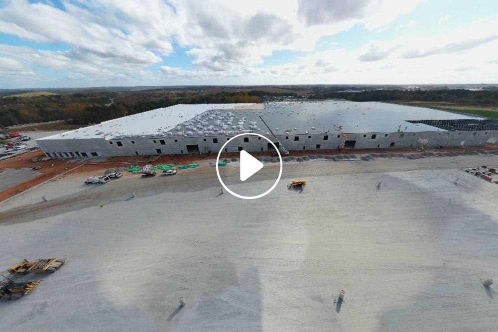 An aerial image of the Home Depot Distribution Warehouse in Lithonia, GA